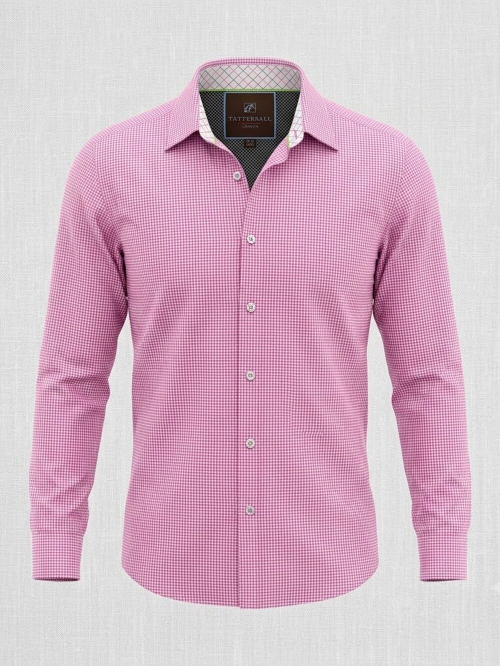 Tattersall 15 1/2 Long Sleeve Button Down Dress Shirt Pink 34/35 Preppy College